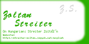 zoltan streiter business card